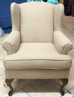Chair upholstered in Hollywood California